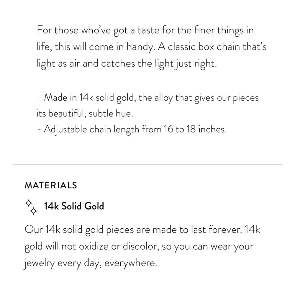 SOLD - (Brand new) Mejuri baby box chain necklace - 14k yellow gold - Picture 9 of 9